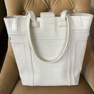 Hammitt Cream Croc-Embossed Tote Bag